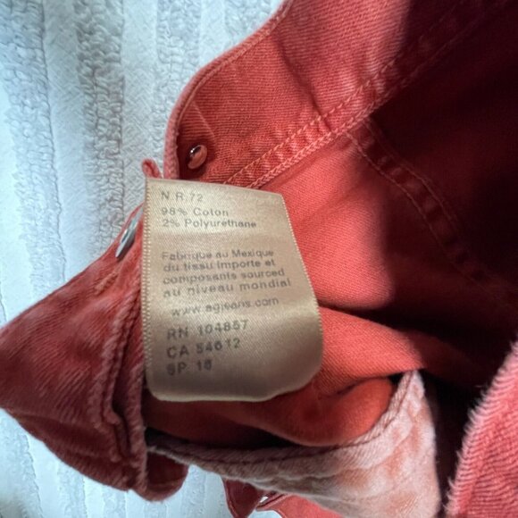 AG Adriano Goldschmied Womens Small Classic Denim MYA Jacket Orange Pockets - Picture 9 of 9